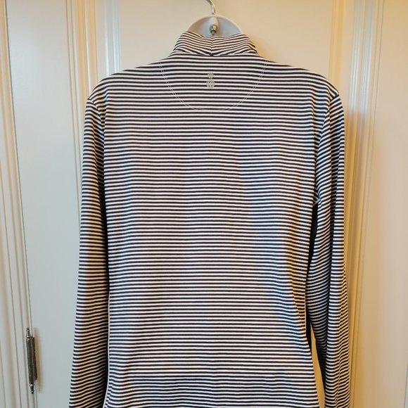 Tommy Bahama Island Zone Black Aubrey Stripe 1/2 Zip Athletic Top - Picture 3 of 16